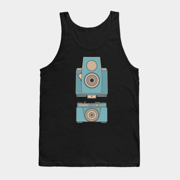 Blue Vintage Camera Tank Top by milhad